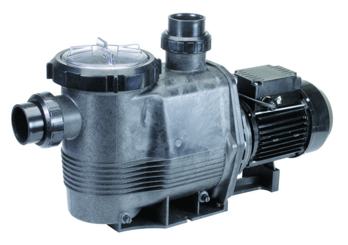 Swimming pool pump with transparent strainer lid